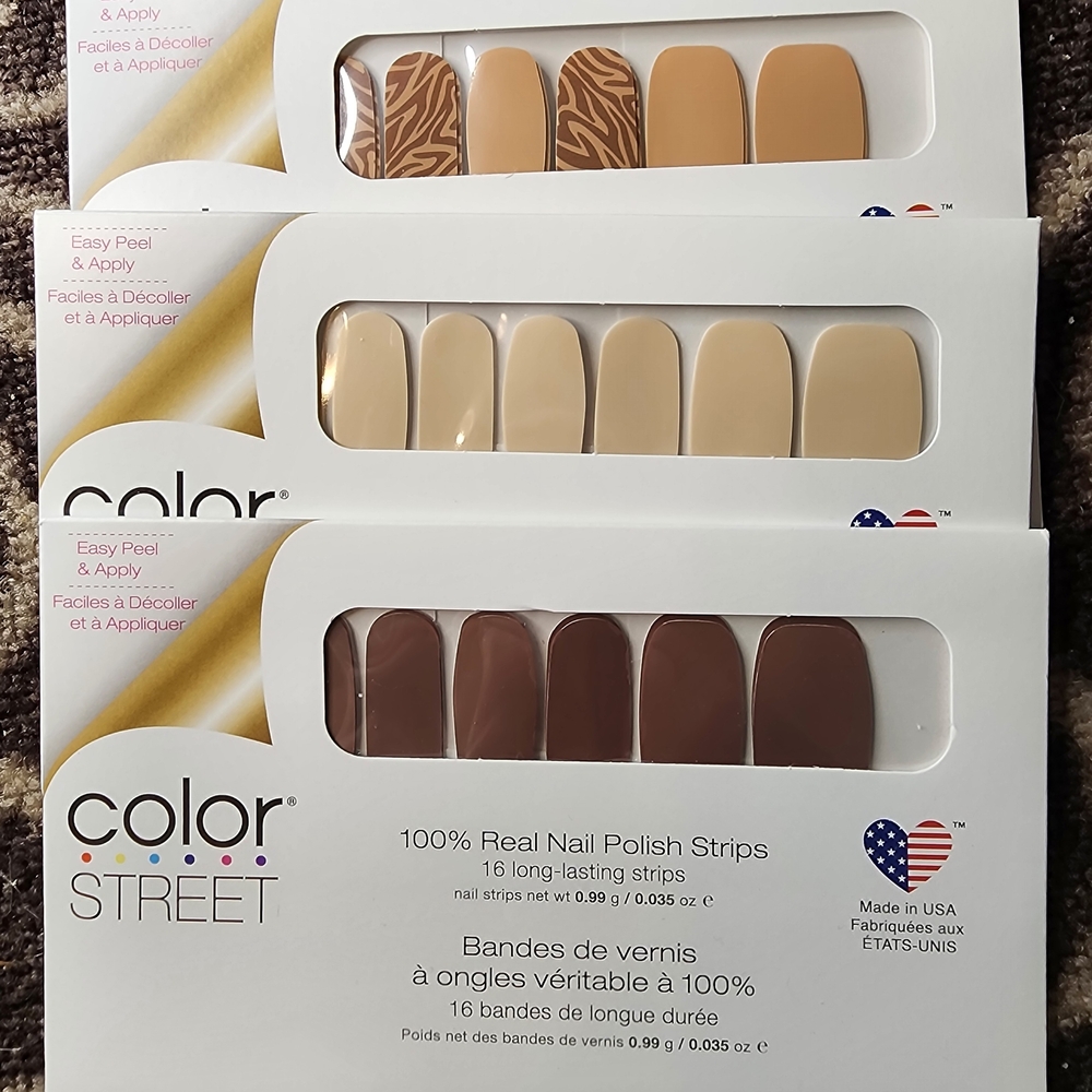 Color Street All Wild Up Nail Strips - Brown and Tan